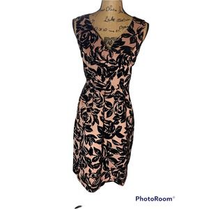 Enfocus Studio Dress V-Neck Sleeveless Size 6 Multi Season Pink Black